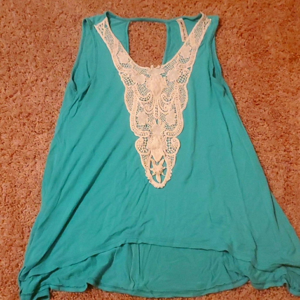 Teal Hi-Low Tank Top